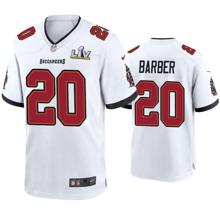 Men Tampa Bay Buccaneers 20 Ronde Barber Nike White Super Bowl LV Game NFL Jersey